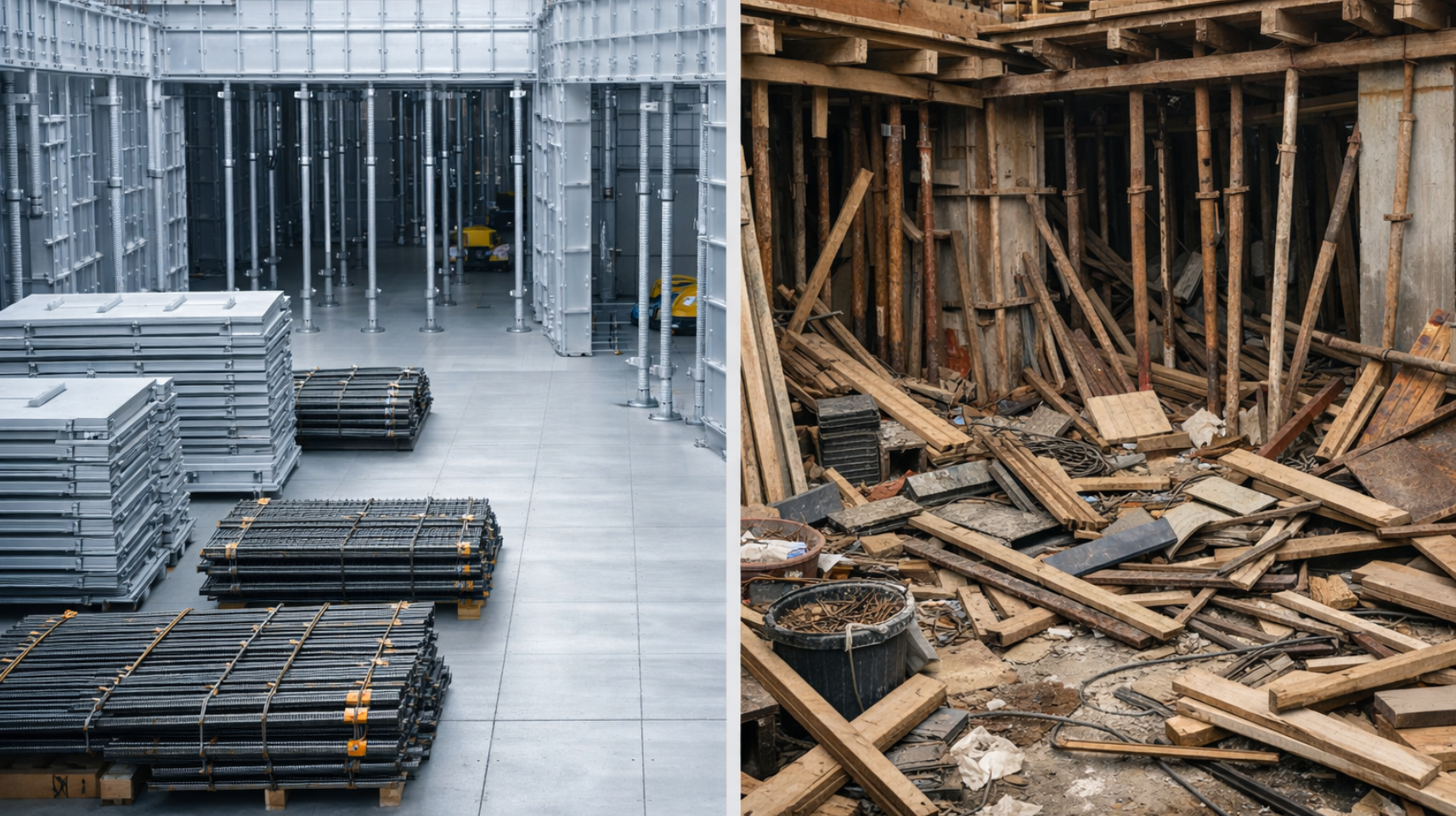 Cost comparison of alloy formwork and timber shuttering