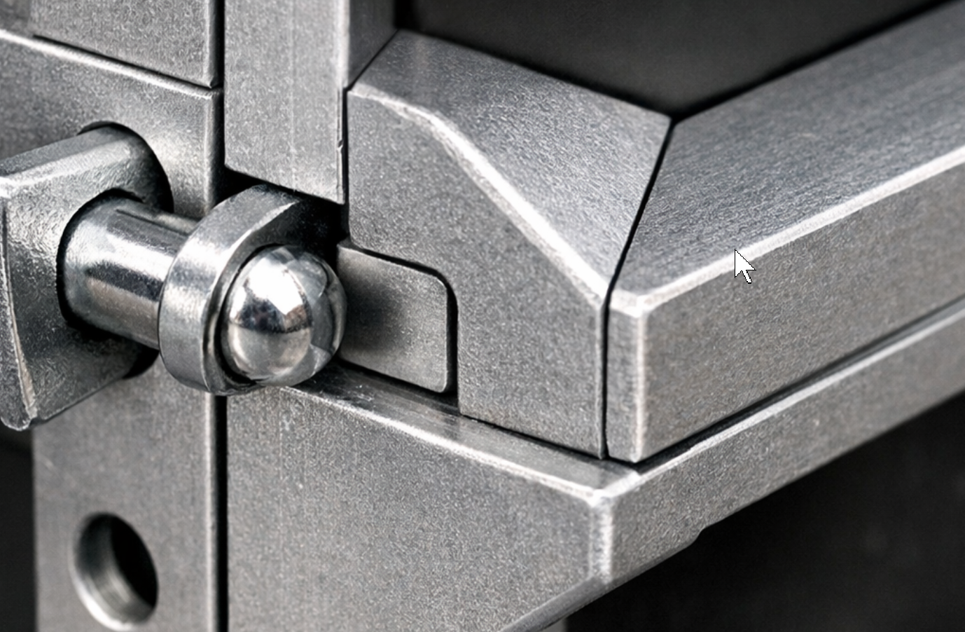 Close-up of high-precision joints and corner elements in alloy wall formwork system